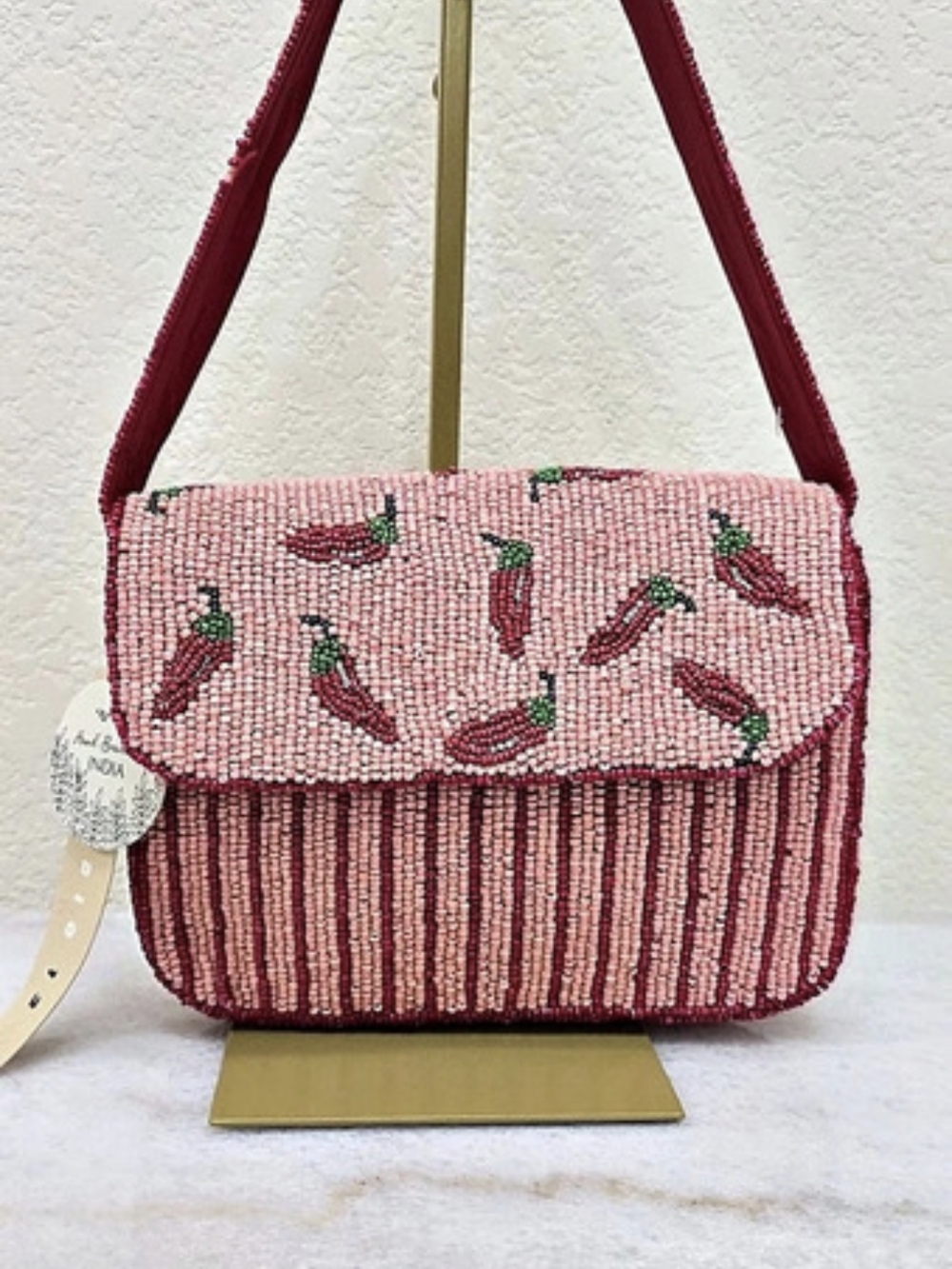 Studio 12 "Picante" Chili Pepper Beaded Shoulder Bag